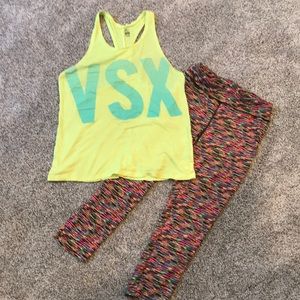 Set of workout top and bottoms - size small Victoria secret and city streets